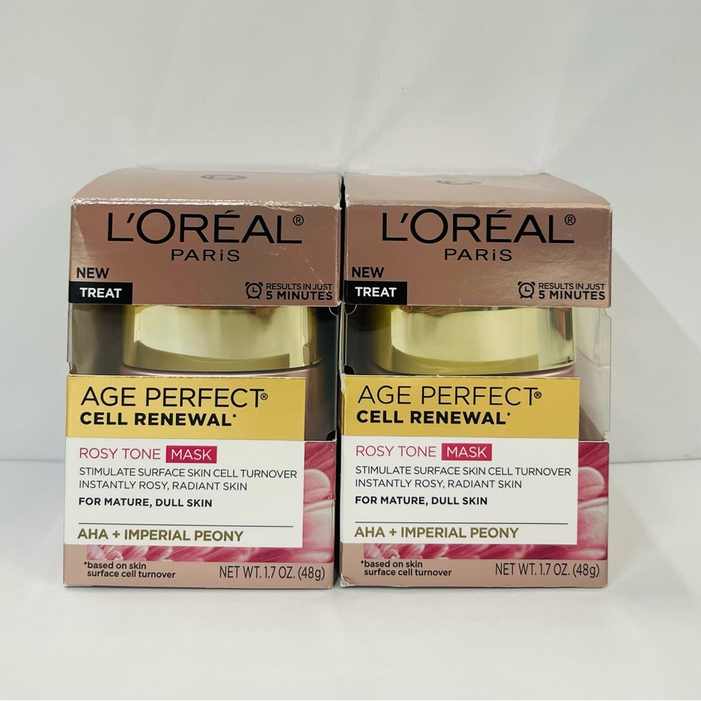 L'Oreal Rosy Tone Skincare Age Perfect Face Mask With Aha & imperial peony 2PACK